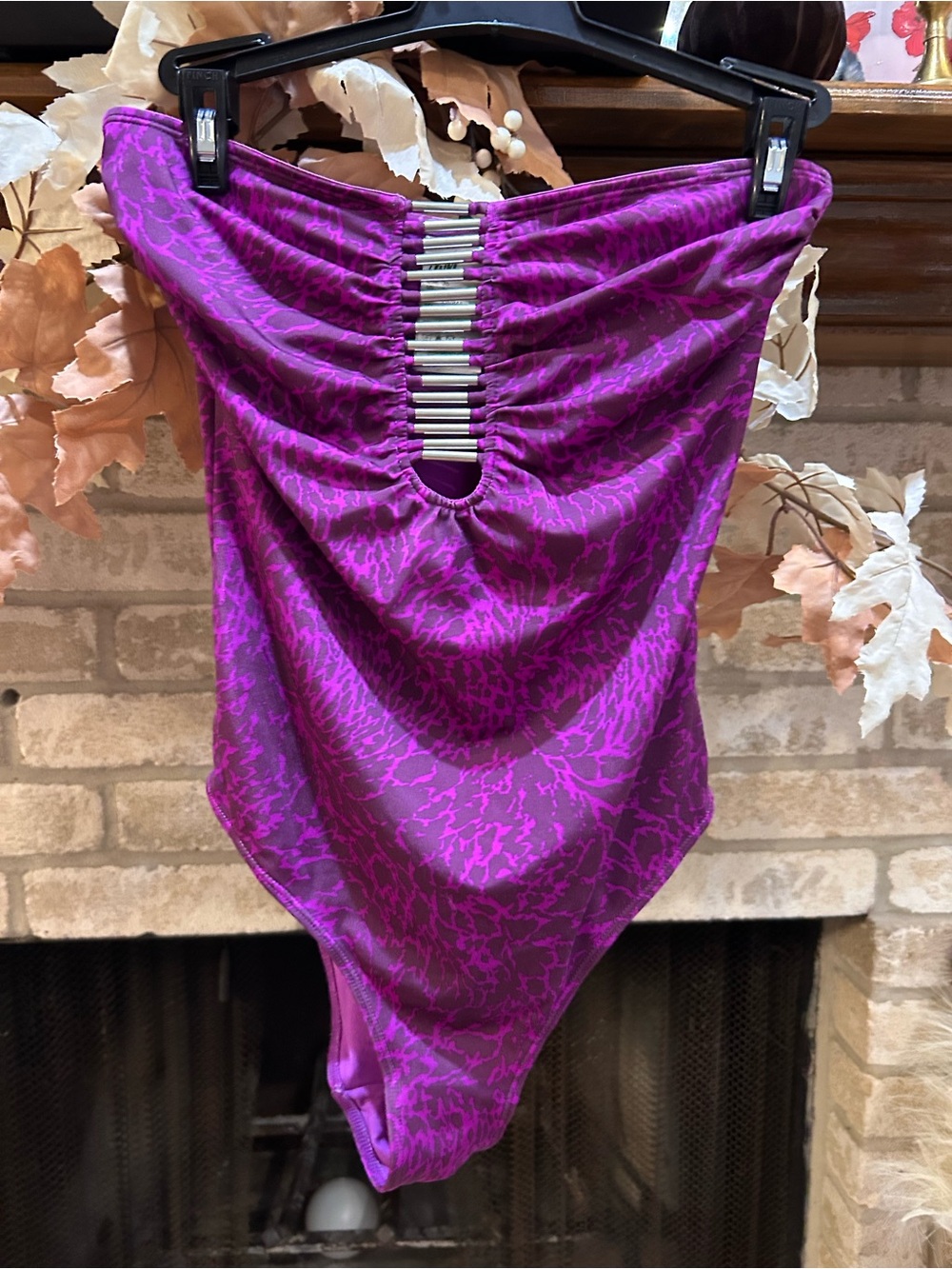 H&M Purple One-Piece Swimsuit with Metallic Accent EUC